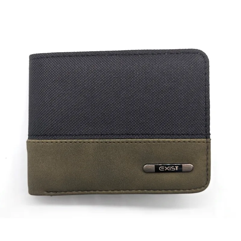 Polyester blandad mjuk beröring pu bifold plånböcker för män